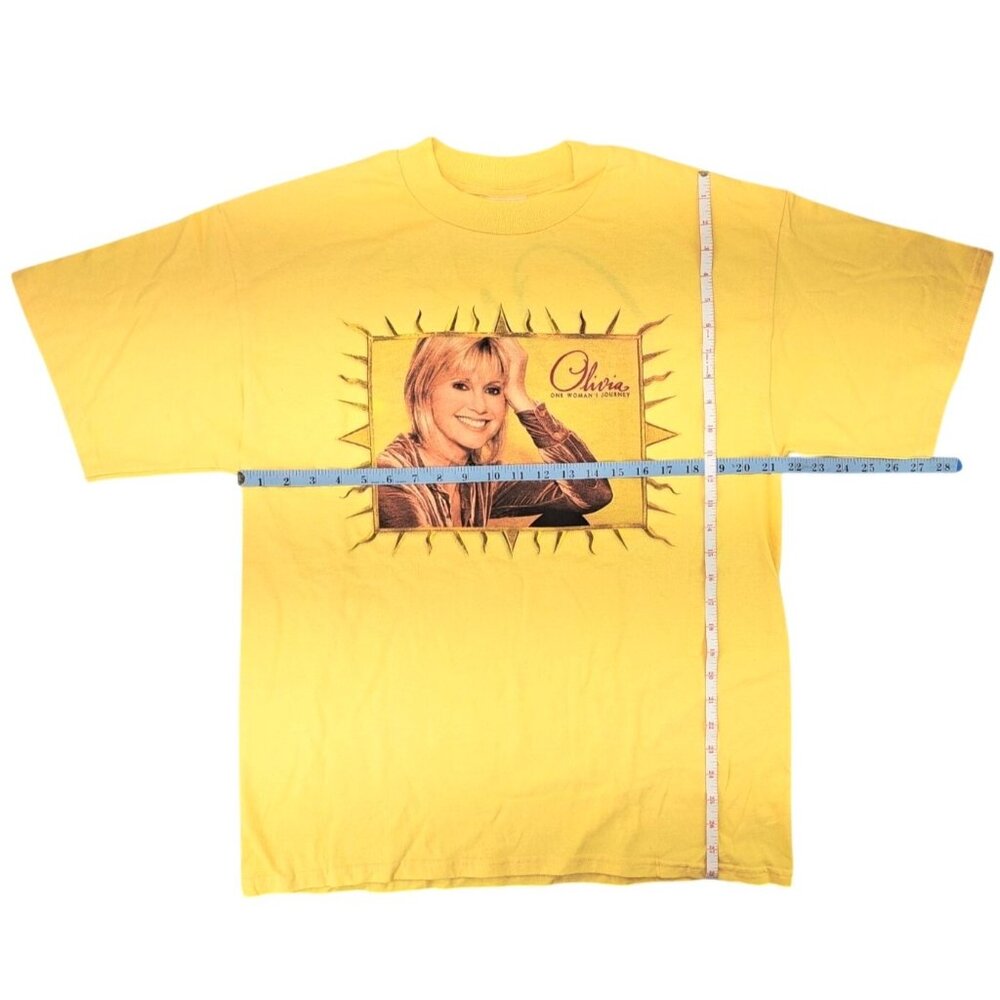 Vintage Olivia Newton-John One Woman's Journey Yellow T-Shirt Men Large New - Picture 5 of 5